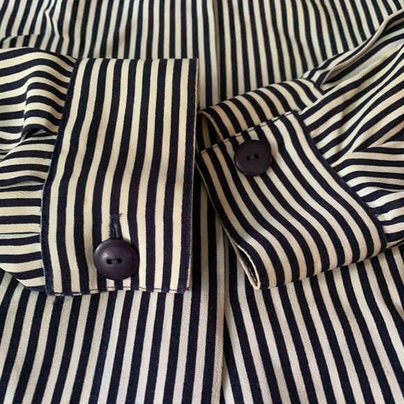 Vintage Ann Taylor Striped Rayon Classic Blouse - Picture 6 of 6